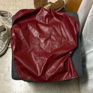 SHEIN Red Faux Leather tube top